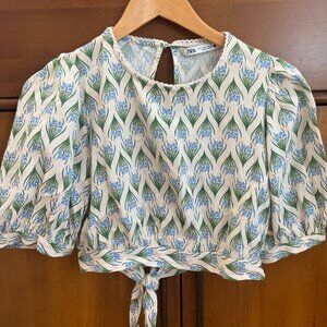 XS ZARA CROP TOP - VINTAGE VIBE!